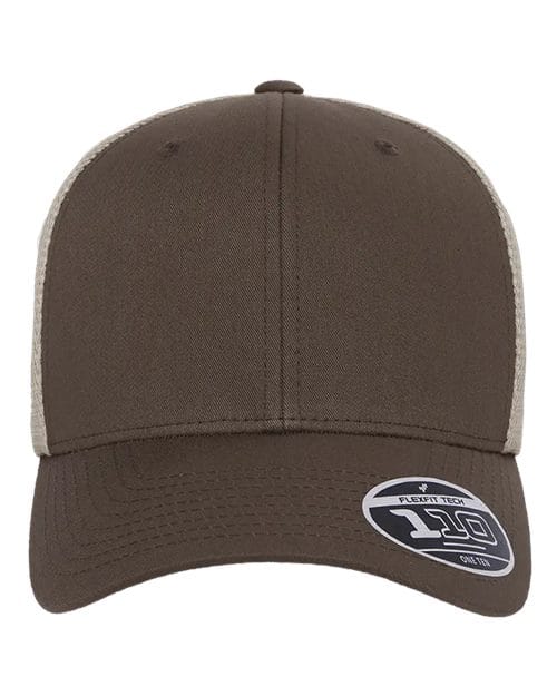 Flexfit 8128 Adjustable / Brown/ Khaki 110M-110® Mesh-Back Cap