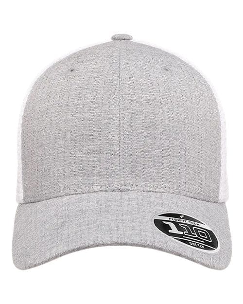 Flexfit 8128 Adjustable / Melange Silver/ White 110M-110® Mesh-Back Cap
