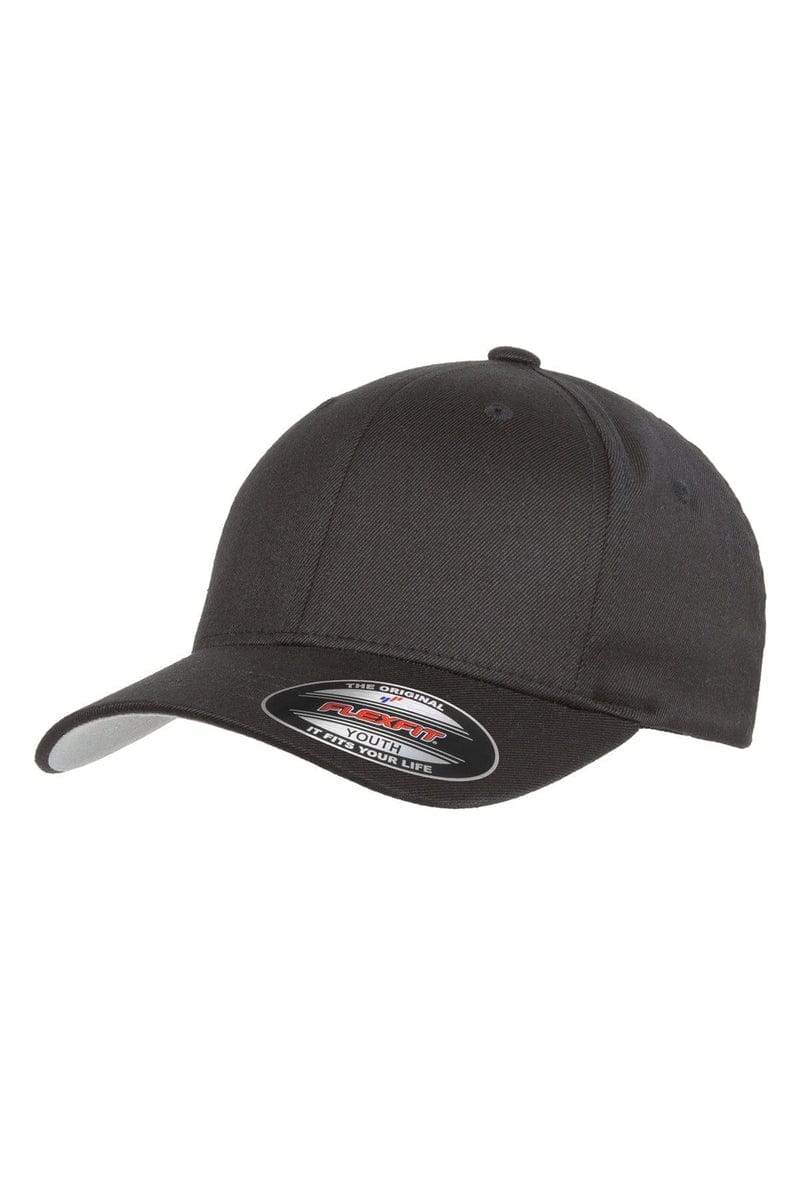 Flexfit Headwear OS / Black Flexfit 6277Y: Youth Wooly 6-Panel Cap