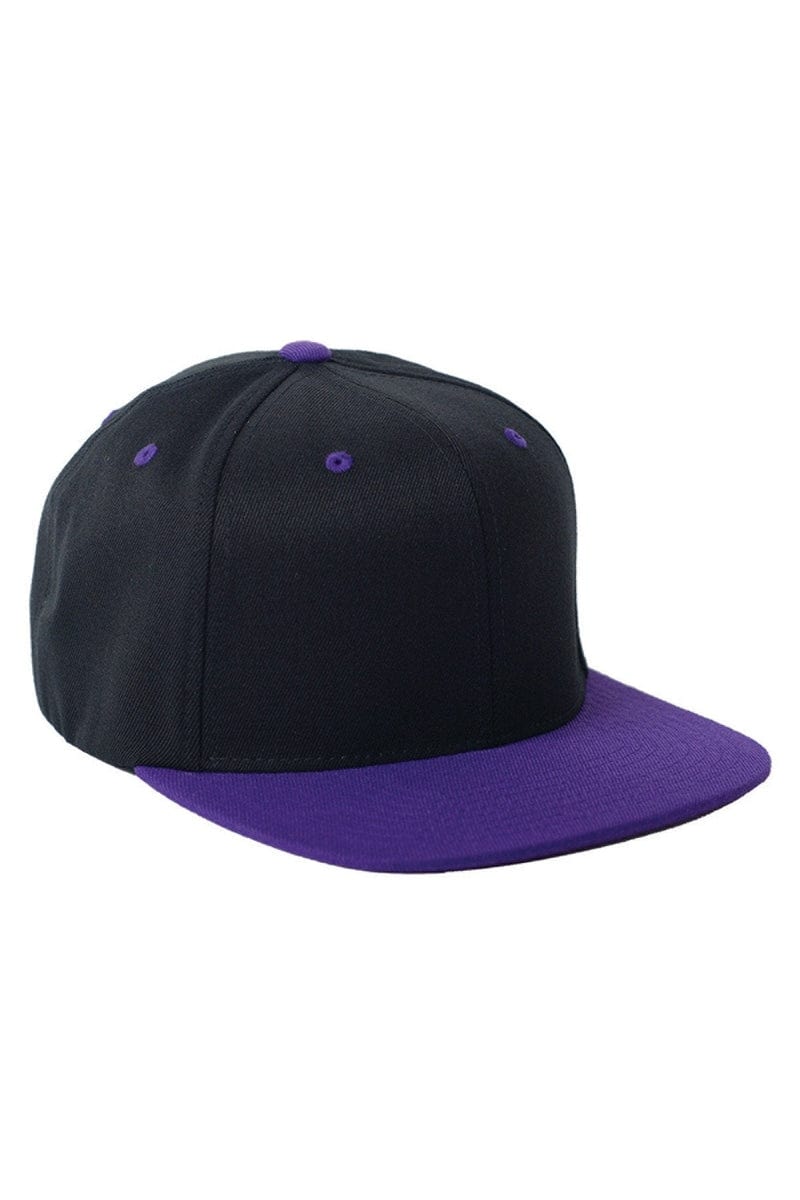 Flexfit Headwear OS / Black/ Purple Flexfit 110FT: Adult Wool Blend Snapback Two-Tone Cap