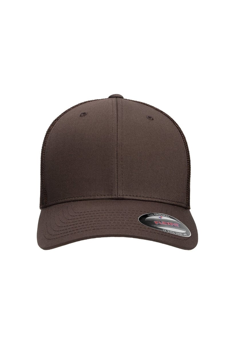 Flexfit Headwear OS / Brown Flexfit 6511: Adult 6-Panel Trucker Cap