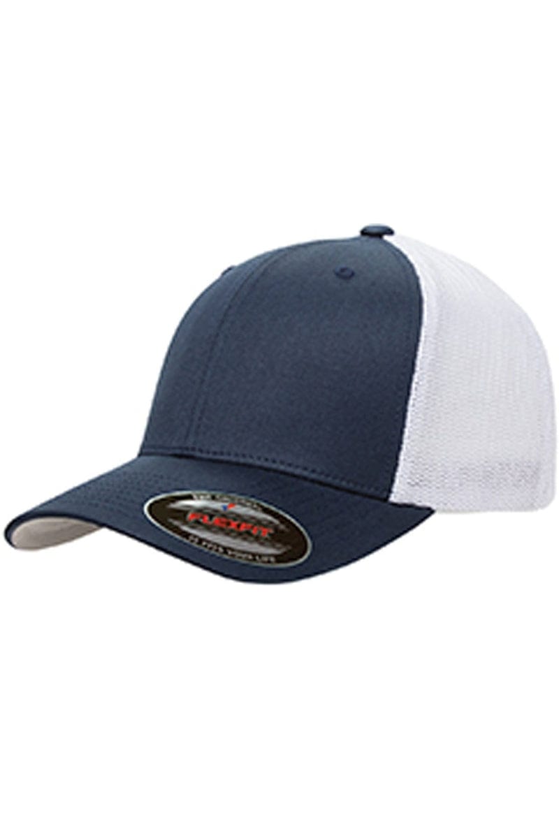 Flexfit Headwear OS / Navy/ White Flexfit 6511: Adult 6-Panel Trucker Cap