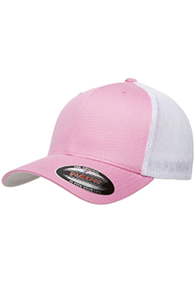 Flexfit Headwear OS / Pink/ White Flexfit 6511: Adult 6-Panel Trucker Cap