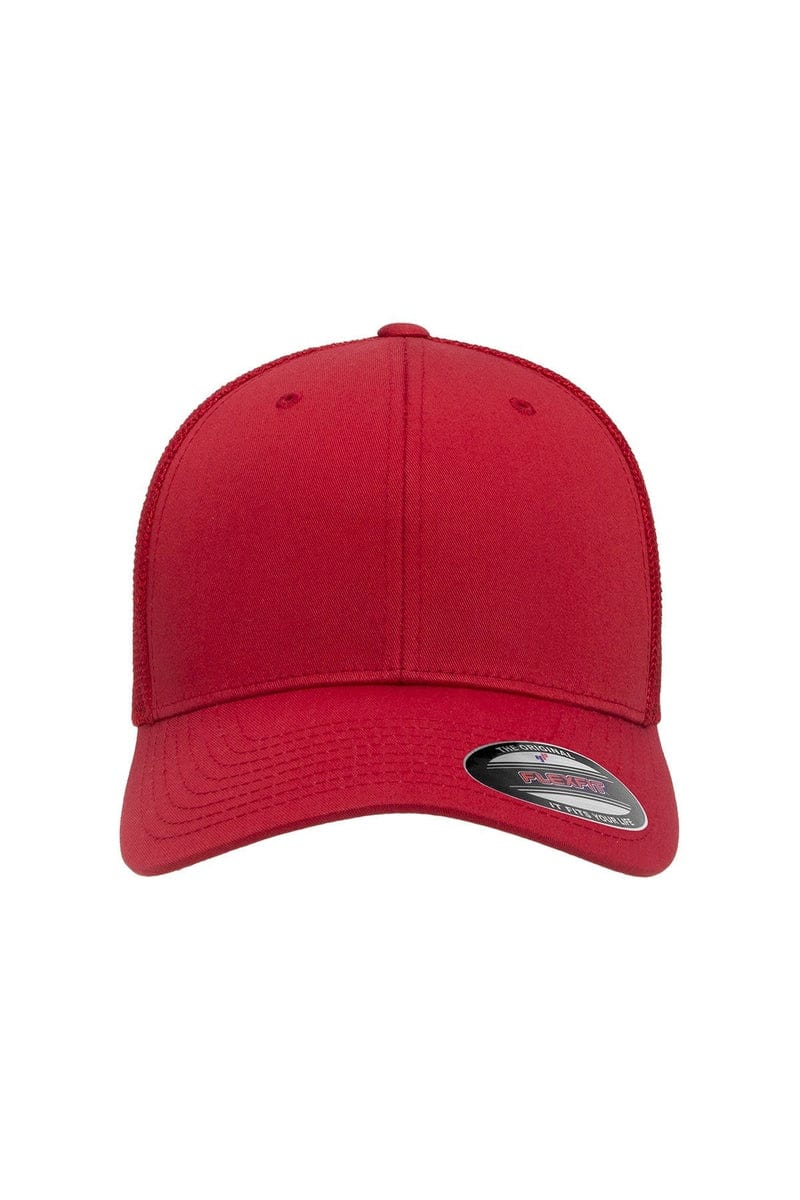Flexfit Headwear OS / Red Flexfit 6511: Adult 6-Panel Trucker Cap