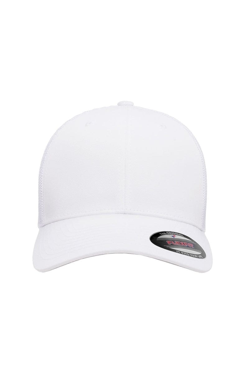 Flexfit Headwear OS / White Flexfit 6511: Adult 6-Panel Trucker Cap