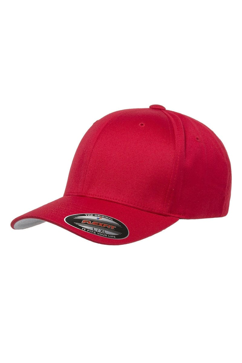 Flexfit Headwear S/M / Red Flexfit 6277: Adult Wooly 6-Panel Cap