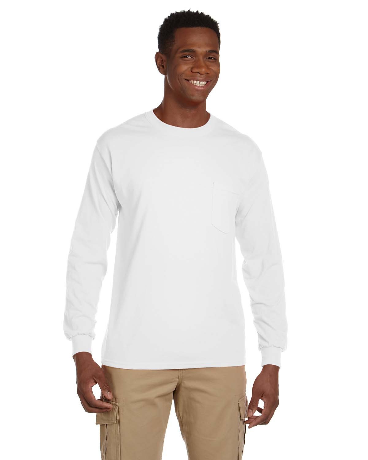 Gildan G241: Ultra, 100% Cotton Long Sleeve T-Shirt with Pocket