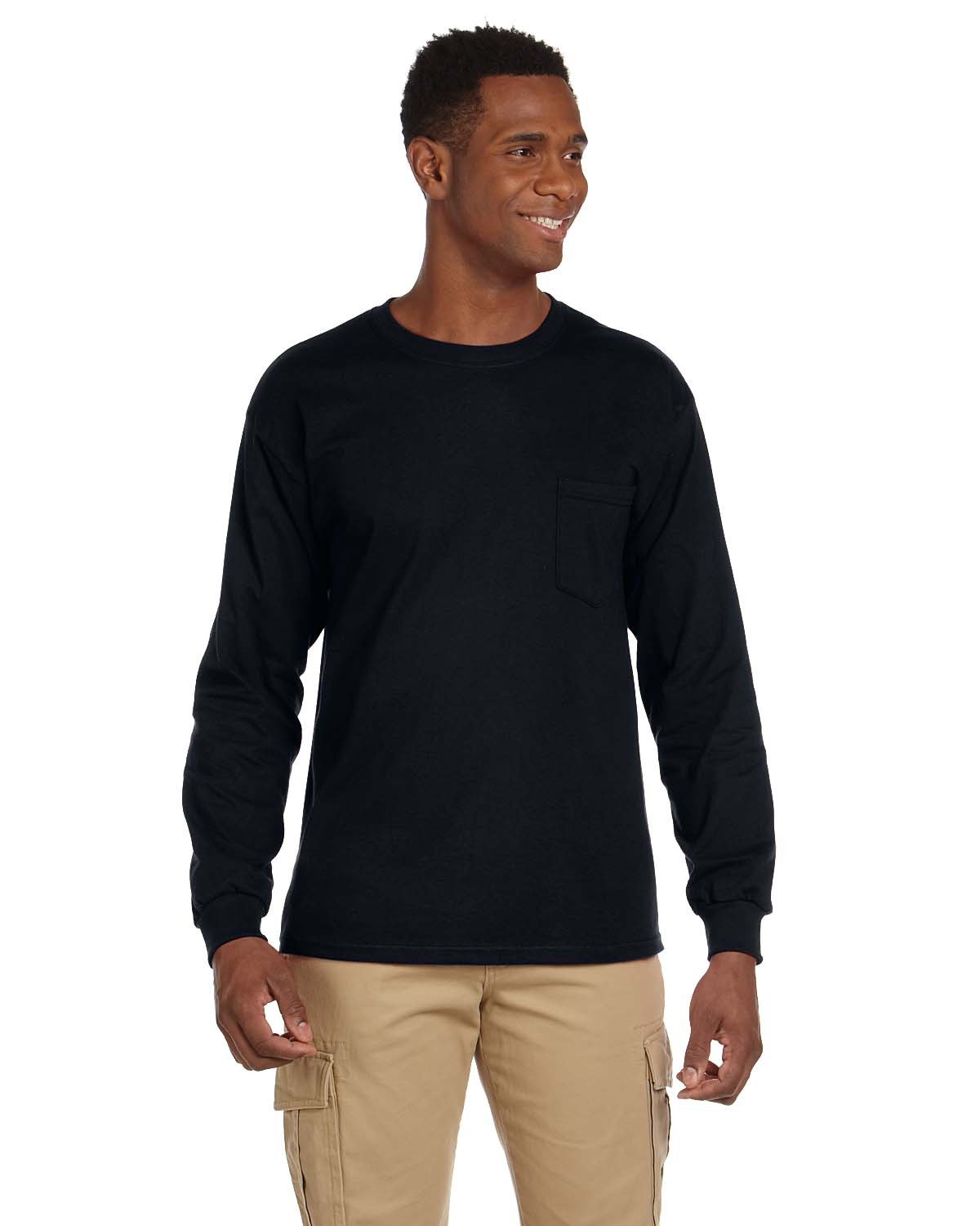 Gildan G241: Ultra, 100% Cotton Long Sleeve T-Shirt with Pocket