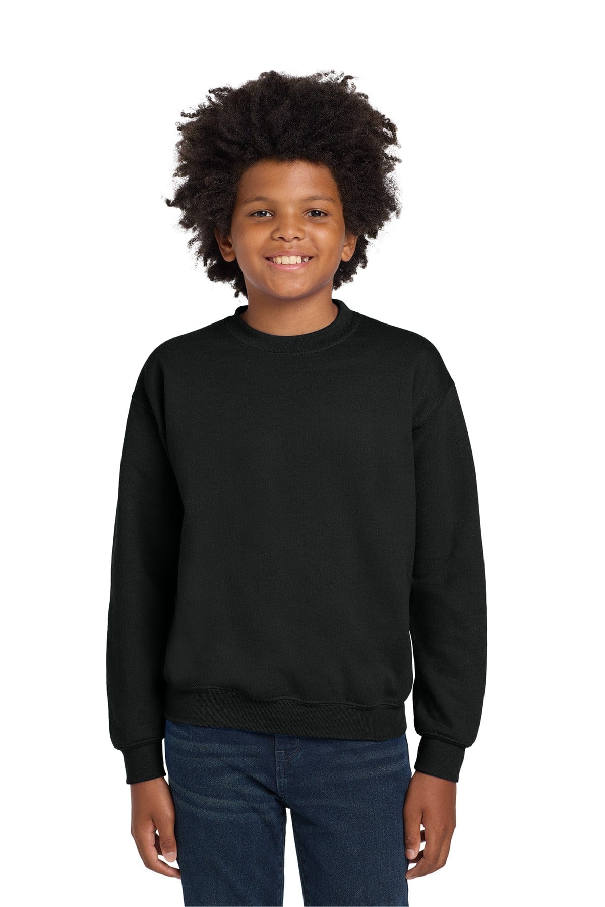 Gildan 18000B Youth Heavy Blend Crewneck Sweatshirt in Black