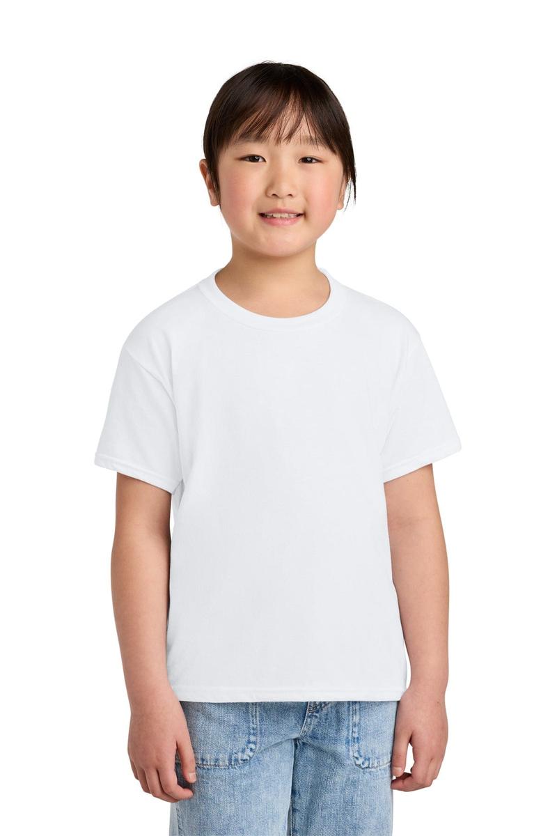 Gildan 64000BCVC Youth Softstyle Blended Tee in White