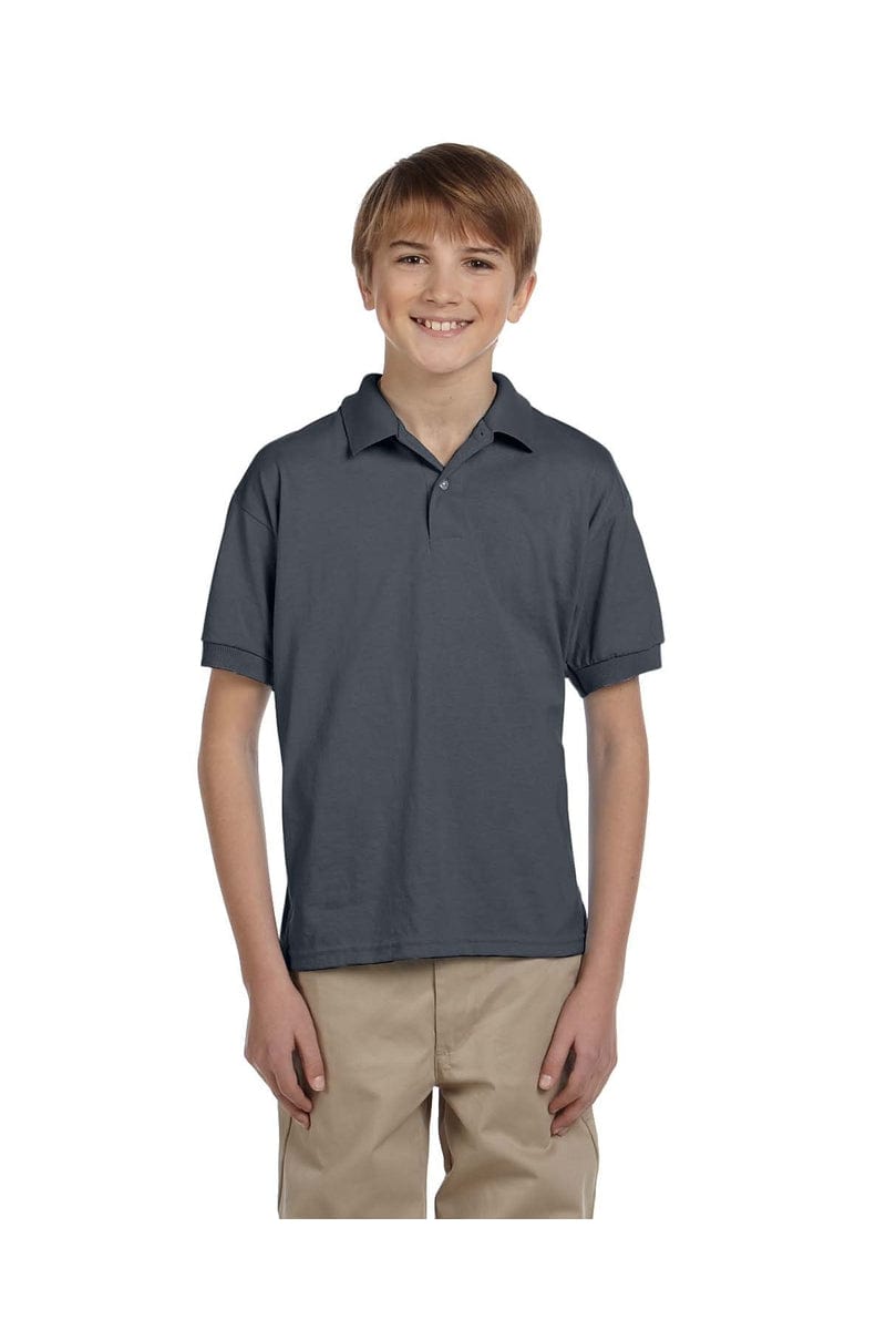 Gildan Polos/Knits S / Dark Heather Gildan G880B: Youth DryBlend 6-Ounce Jersey Knit Sport Shirt