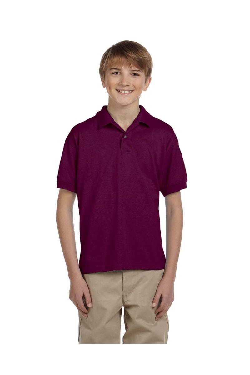 Gildan Polos/Knits S / Maroon Gildan G880B: Youth DryBlend 6-Ounce Jersey Knit Sport Shirt