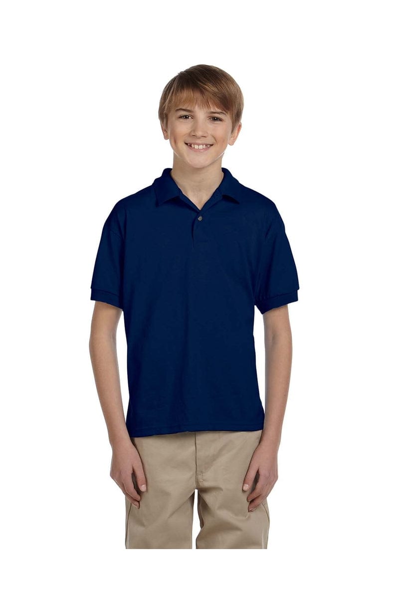 Gildan Polos/Knits S / Navy Gildan G880B: Youth DryBlend 6-Ounce Jersey Knit Sport Shirt