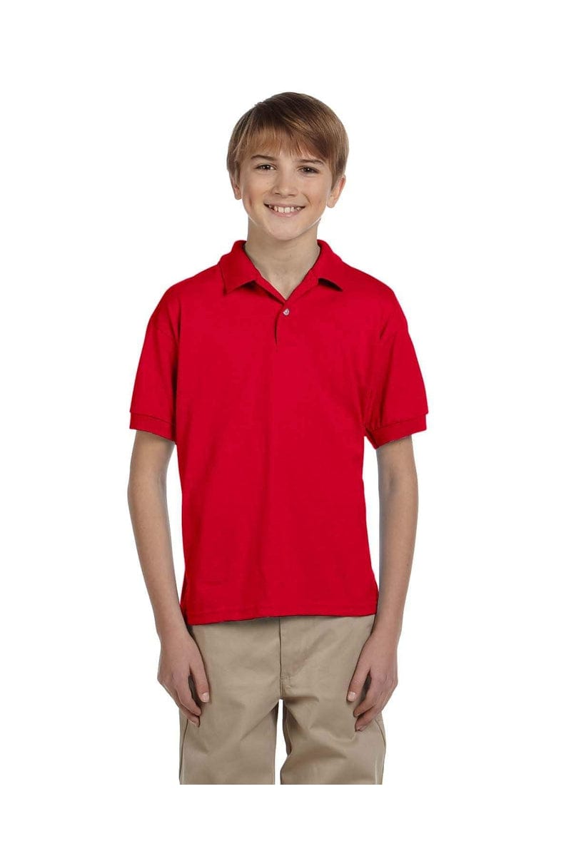 Gildan Polos/Knits S / Red Gildan G880B: Youth DryBlend 6-Ounce Jersey Knit Sport Shirt