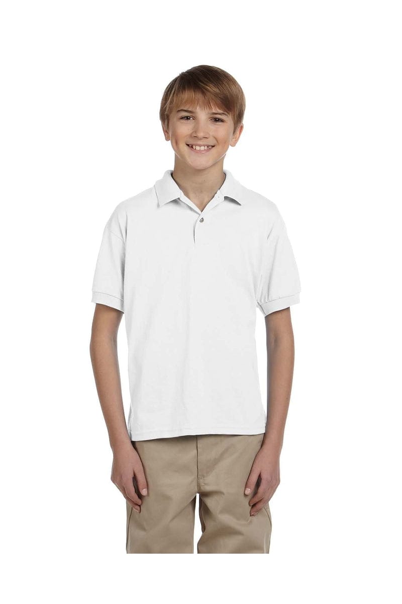 Gildan Polos/Knits S / White Gildan G880B: Youth DryBlend 6-Ounce Jersey Knit Sport Shirt
