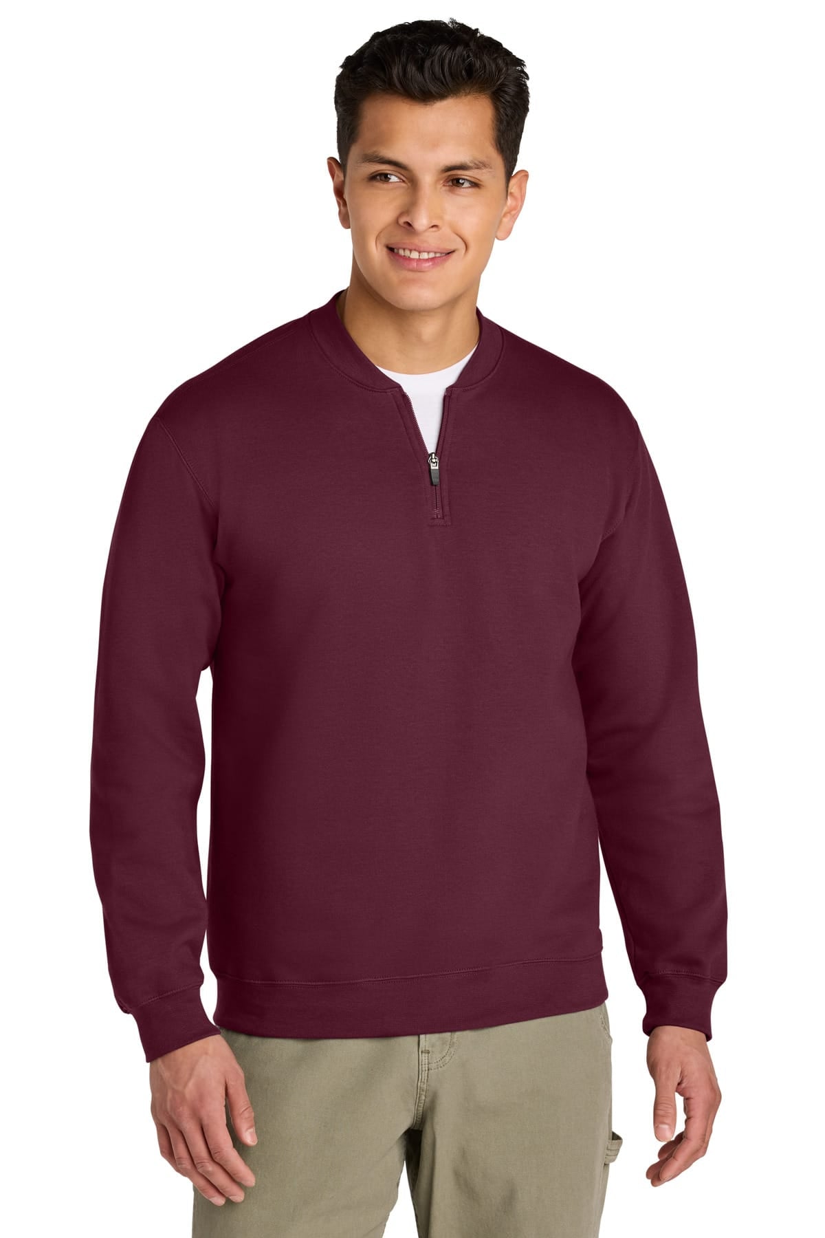 Gildan SF008 S / Maroon Gildan SF008 Softstyle Midweight Fleece 1/4-Zip