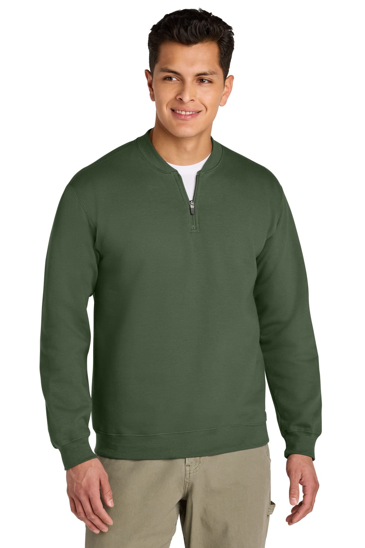 Gildan SF008 S / Military Green Gildan SF008 Softstyle Midweight Fleece 1/4-Zip