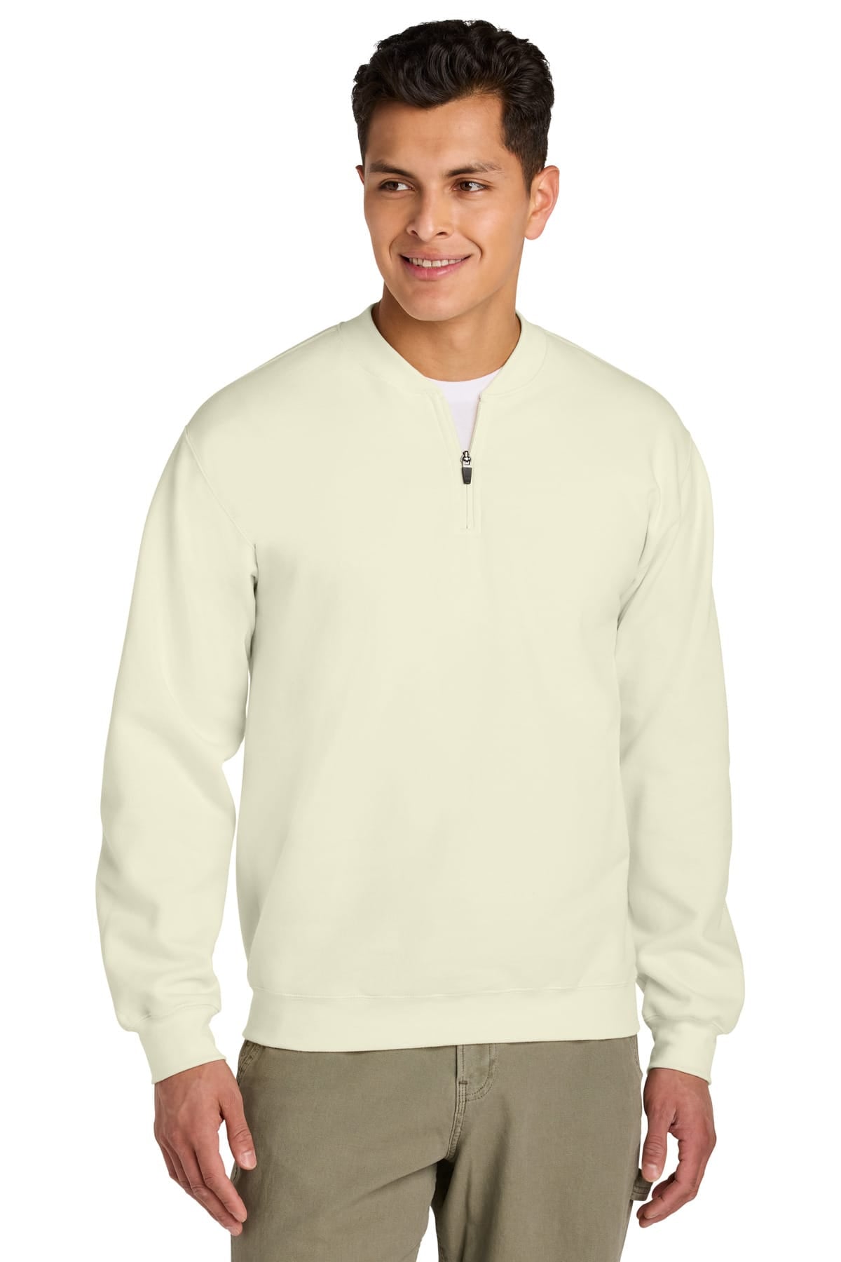 Gildan SF008 S / Off White Gildan SF008 Softstyle Midweight Fleece 1/4-Zip