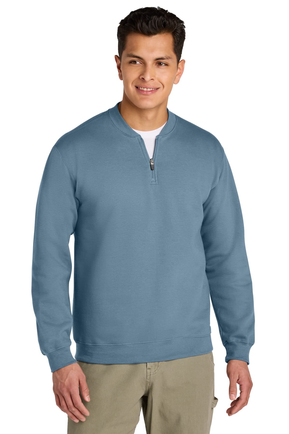 Gildan SF008 S / Stone Blue Gildan SF008 Softstyle Midweight Fleece 1/4-Zip