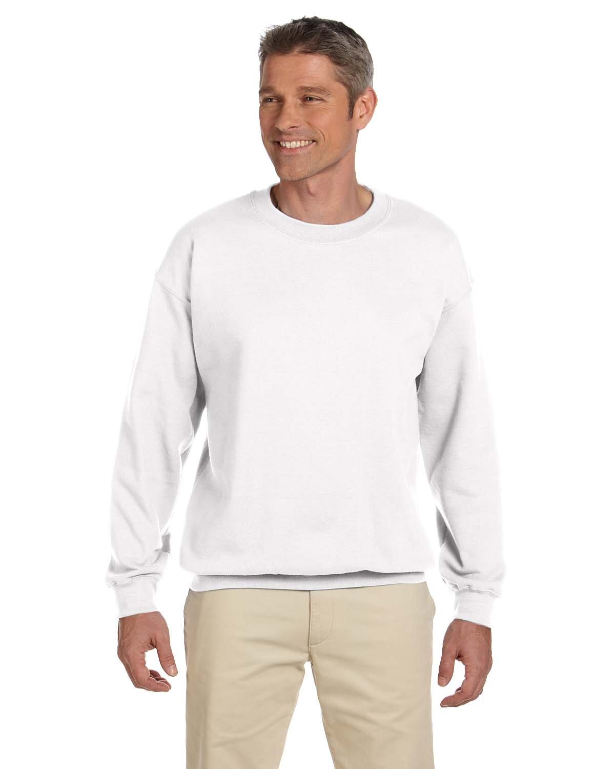 Gildan Sweatshirts/Fleece S / White Gildan G180: Adult Heavy Blend 8 oz., 50/50 Fleece Crew