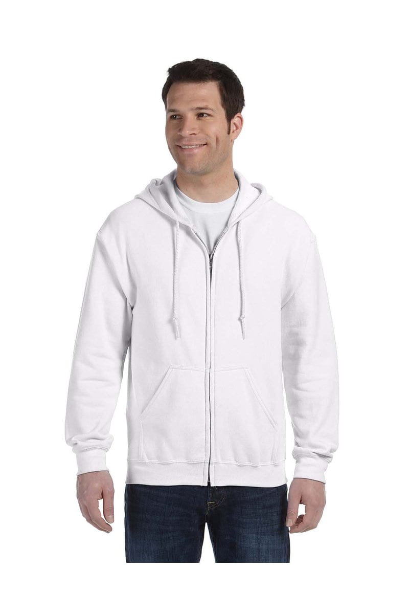 Gildan Sweatshirts/Fleece S / White Gildan G186: Adult Full-Zip Hoodie