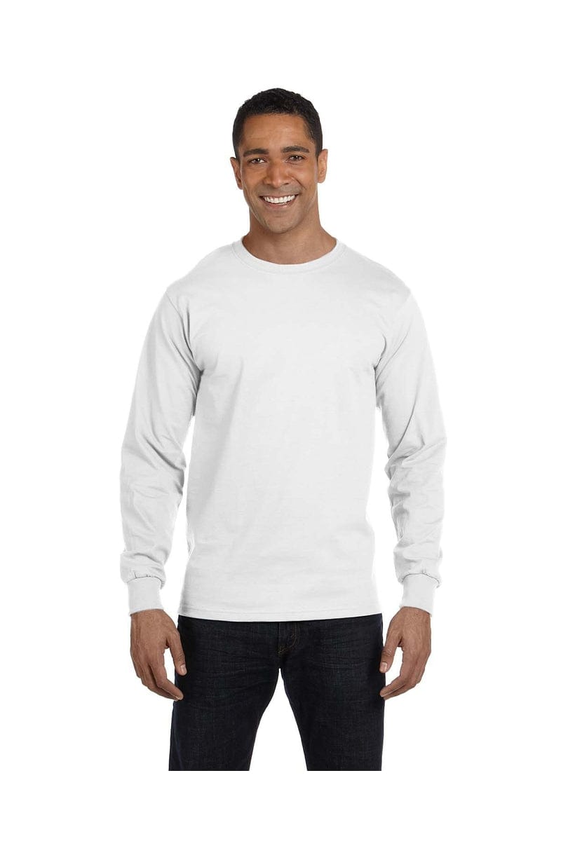 Gildan Sweatshirts/Fleece S / White Gildan G840: DryBlend 50 Cotton/50 Poly Long Sleeve T-Shirt