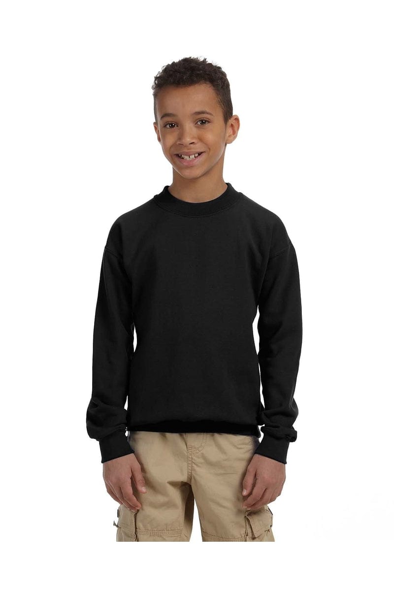 Gildan Sweatshirts/Fleece XS / Black Gildan G180B: Youth Unisex Heavy Blend™ 50/50 Fleece Crew