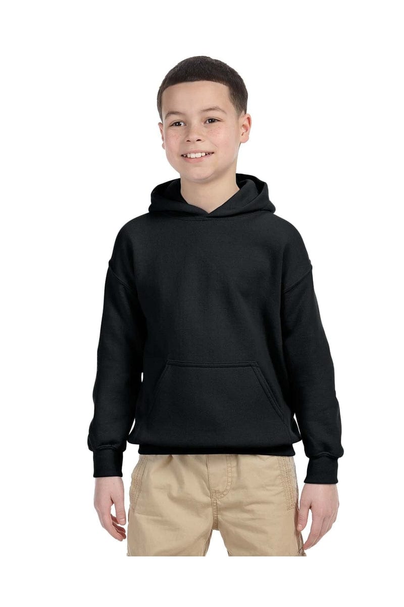 Gildan Sweatshirts/Fleece XS / Black Gildan G185B: Youth Heavy Blend™ 8 oz., 50/50 Hoodie