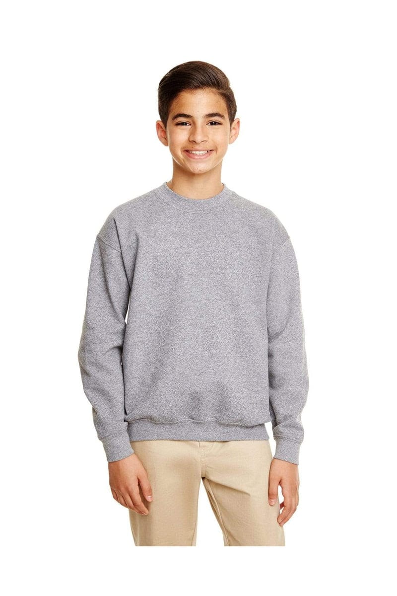 Gildan Sweatshirts/Fleece XS / Graphite Heather Gildan G180B: Youth Unisex Heavy Blend™ 50/50 Fleece Crew