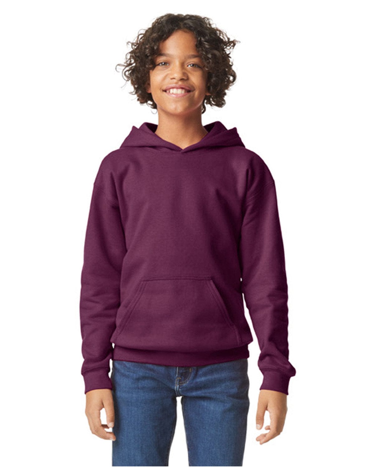 Gildan Sweatshirts | Fleece XS / Maroon Gildan SF500B: Youth Softstyle Midweight Fleece Hooded Sweatshirt