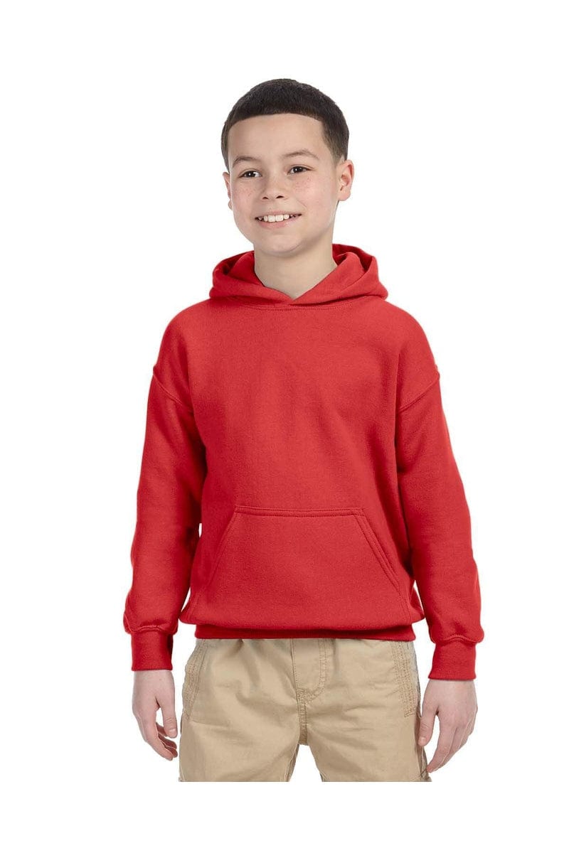 Gildan Sweatshirts/Fleece XS / Red Gildan G185B: Youth Heavy Blend™ 8 oz., 50/50 Hoodie
