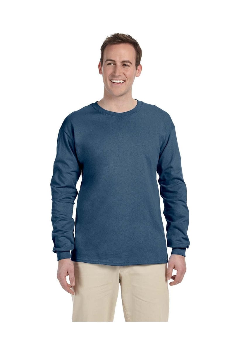 Gildan T-Shirts 3XL / Indigo Blue Gildan G240: Adult Ultra Cotton® 6 oz. Long-Sleeve T-Shirt, Basic Colors