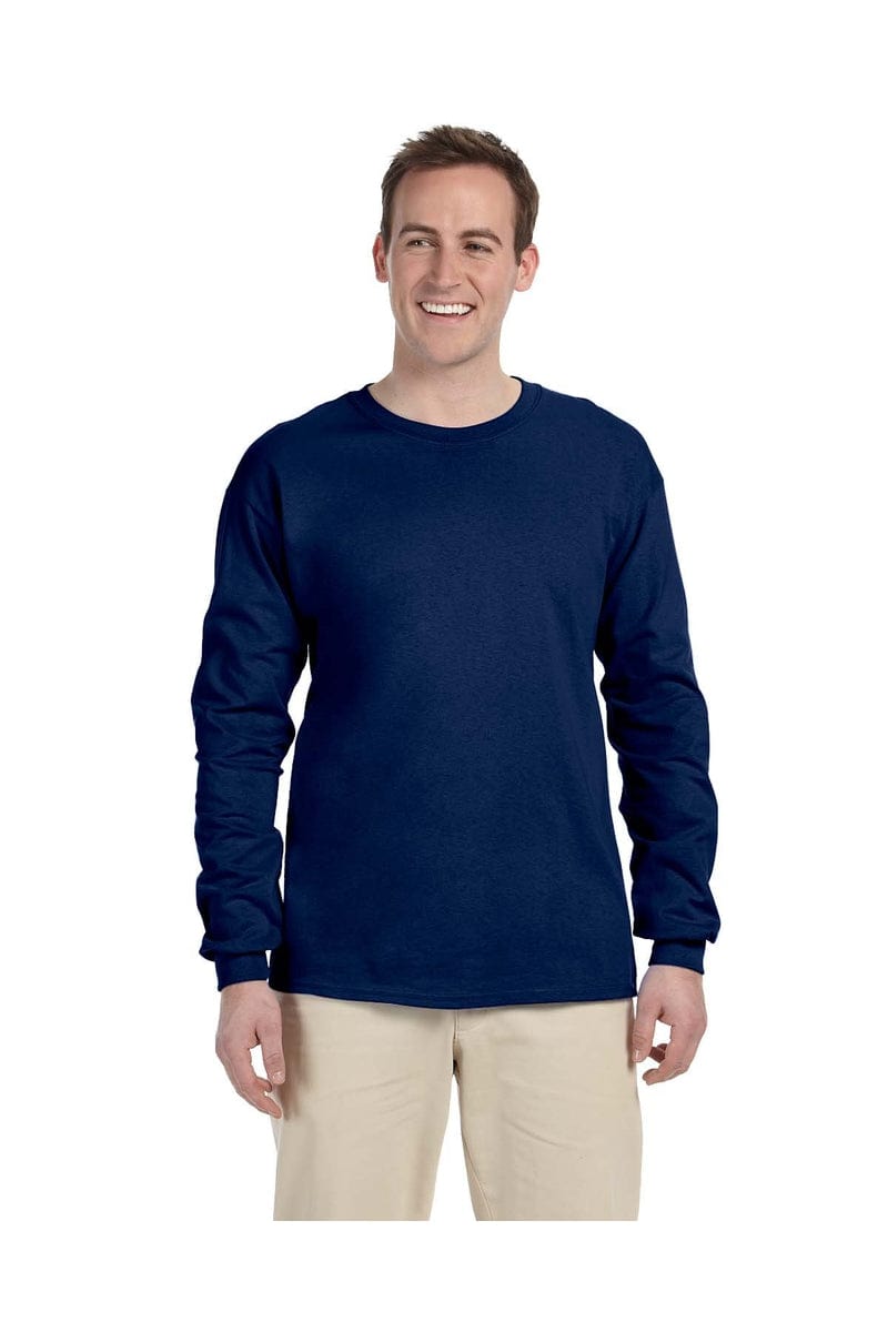Gildan T-Shirts 3XL / Navy Gildan G240: Adult Ultra Cotton® 6 oz. Long-Sleeve T-Shirt, Basic Colors