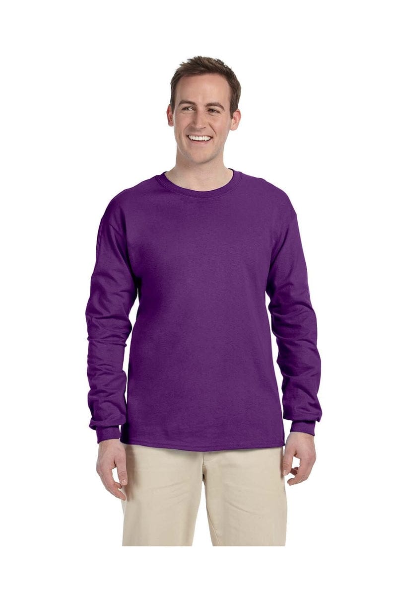 Gildan T-Shirts 3XL / Purple Gildan G240: Adult Ultra Cotton® 6 oz. Long-Sleeve T-Shirt, Basic Colors