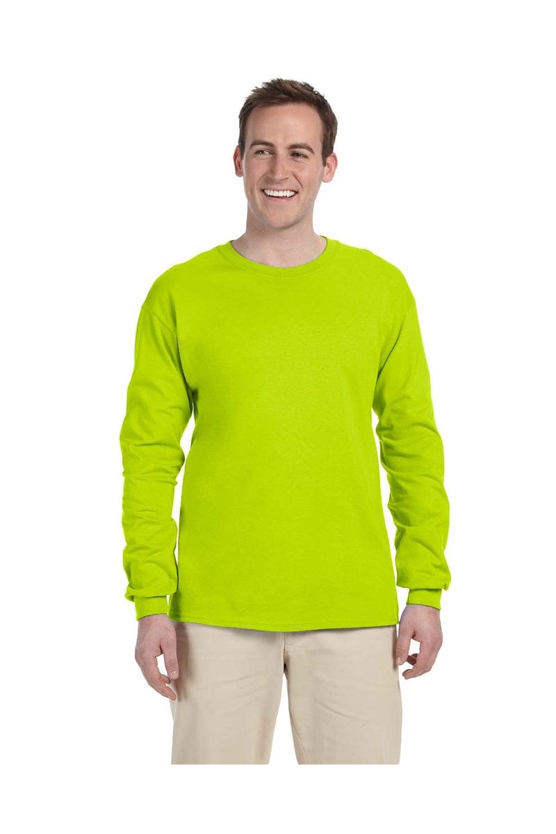 Gildan T-Shirts 3XL / Safety Green Gildan G240: Adult Ultra Cotton® 6 oz. Long-Sleeve T-Shirt, Basic Colors
