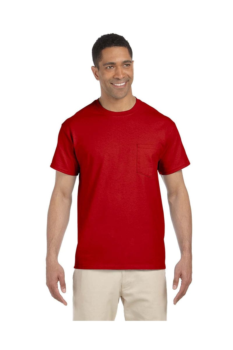 Gildan T-Shirts 5XL / Red Gildan G230: Adult Ultra Cotton® 6 oz. Pocket T-Shirt, Basic Colors