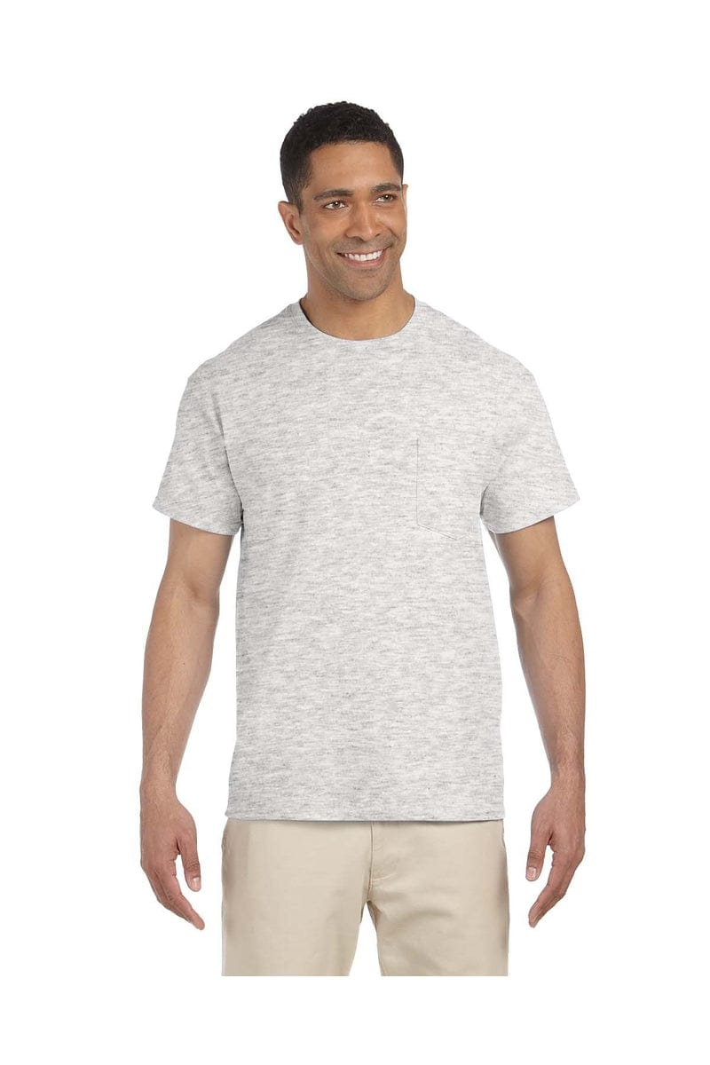 Gildan T-Shirts S / Ash Grey Gildan G230: Adult Ultra Cotton® 6 oz. Pocket T-Shirt, Basic Colors