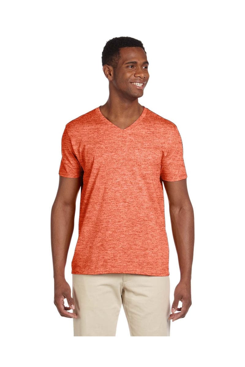 Gildan T-Shirts S / Heather Orange Gildan G64V: Softstyle V-Neck