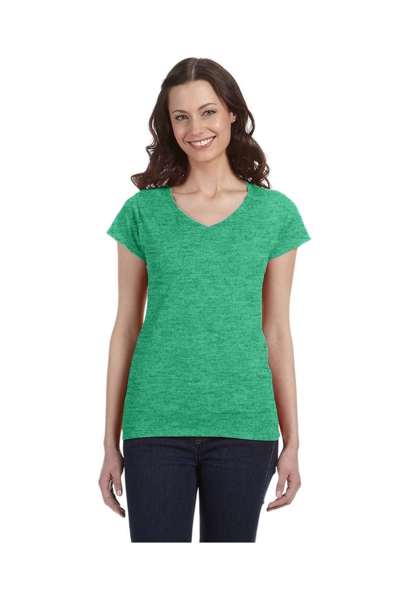 Gildan T-Shirts S / Hthr Irish Green Gildan G64VL: Softstyle Fitted V-Neck T-Shirt