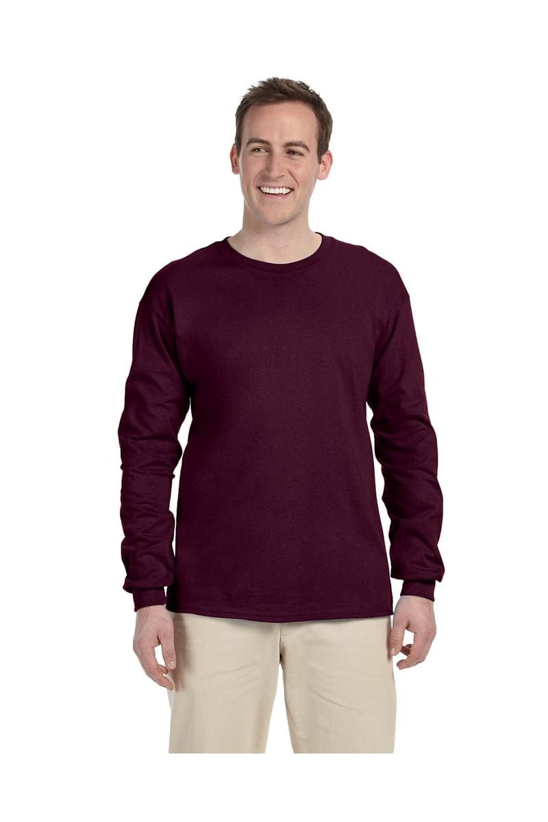 Gildan T-Shirts S / Maroon Gildan G240: Adult Ultra Cotton® 6 oz. Long-Sleeve T-Shirt, Basic Colors