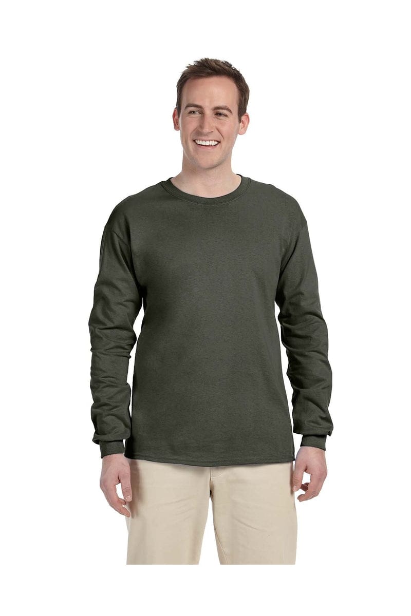 Gildan T-Shirts S / Military Green Gildan G240: Adult Ultra Cotton® 6 oz. Long-Sleeve T-Shirt, Traditional Colors