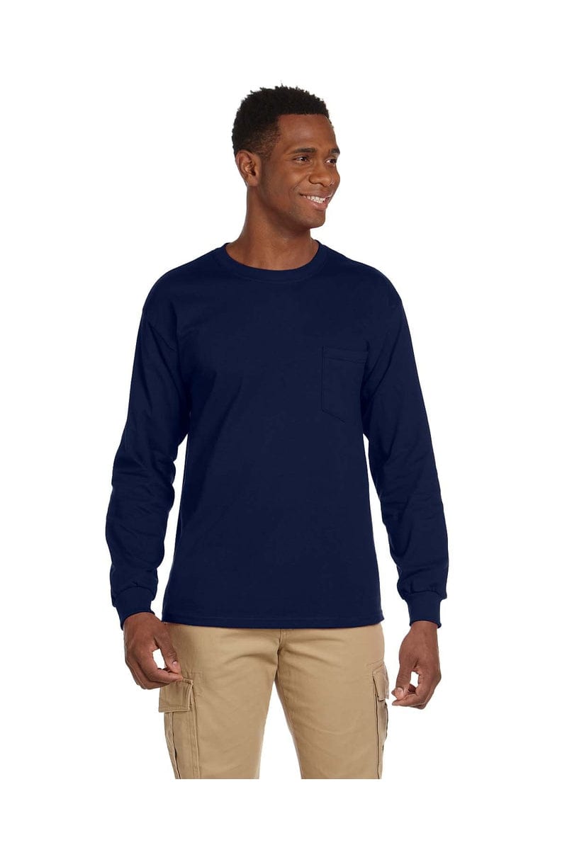 Gildan T-Shirts S / Navy Gildan G241: Ultra, 100% Cotton Long Sleeve T-Shirt with Pocket