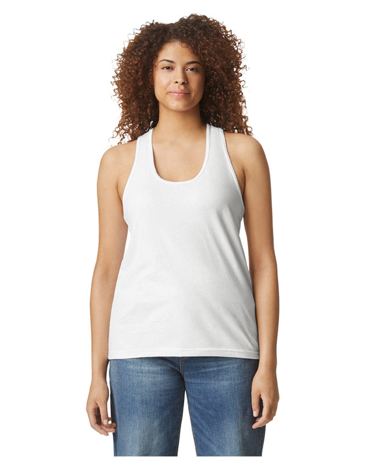Gildan T-Shirts S / White Gildan G672L: Ladies' Softstyle CVC Racerback Tank