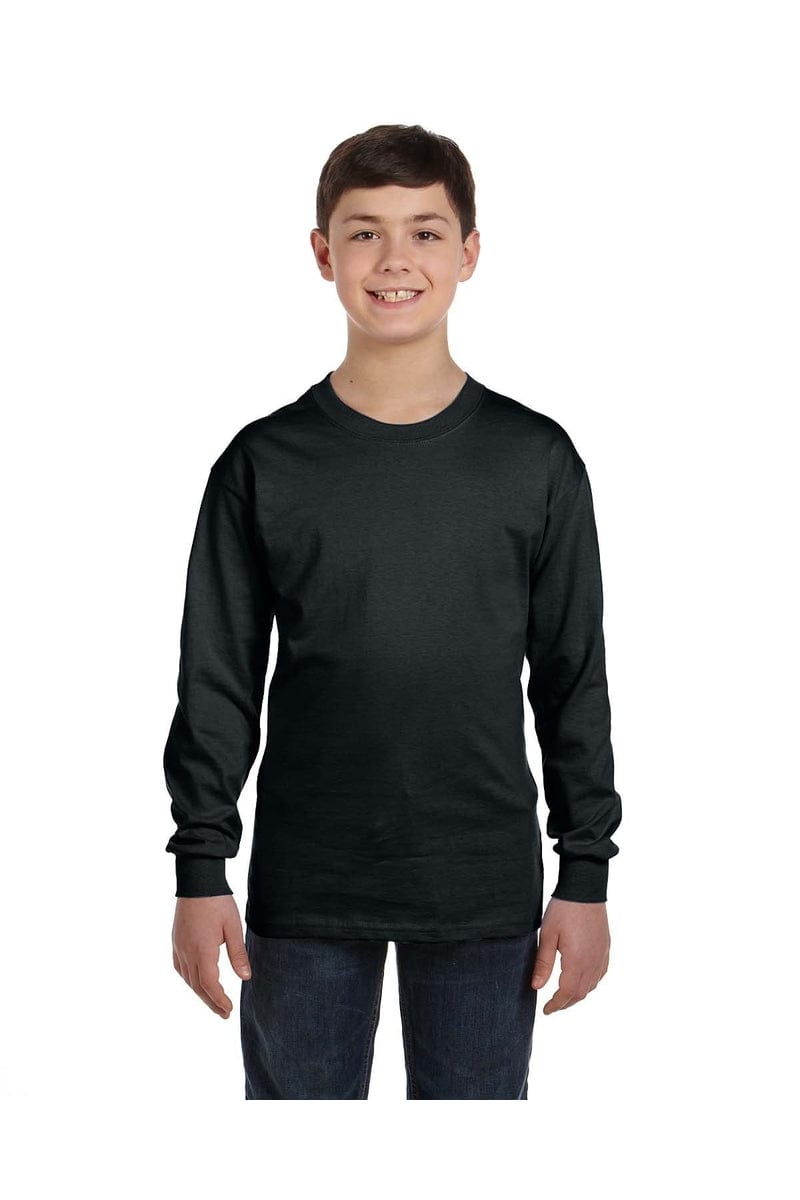 Gildan T-Shirts XS / Black Gildan G540B: Youth Heavy Cotton™ Long-Sleeve T-Shirt