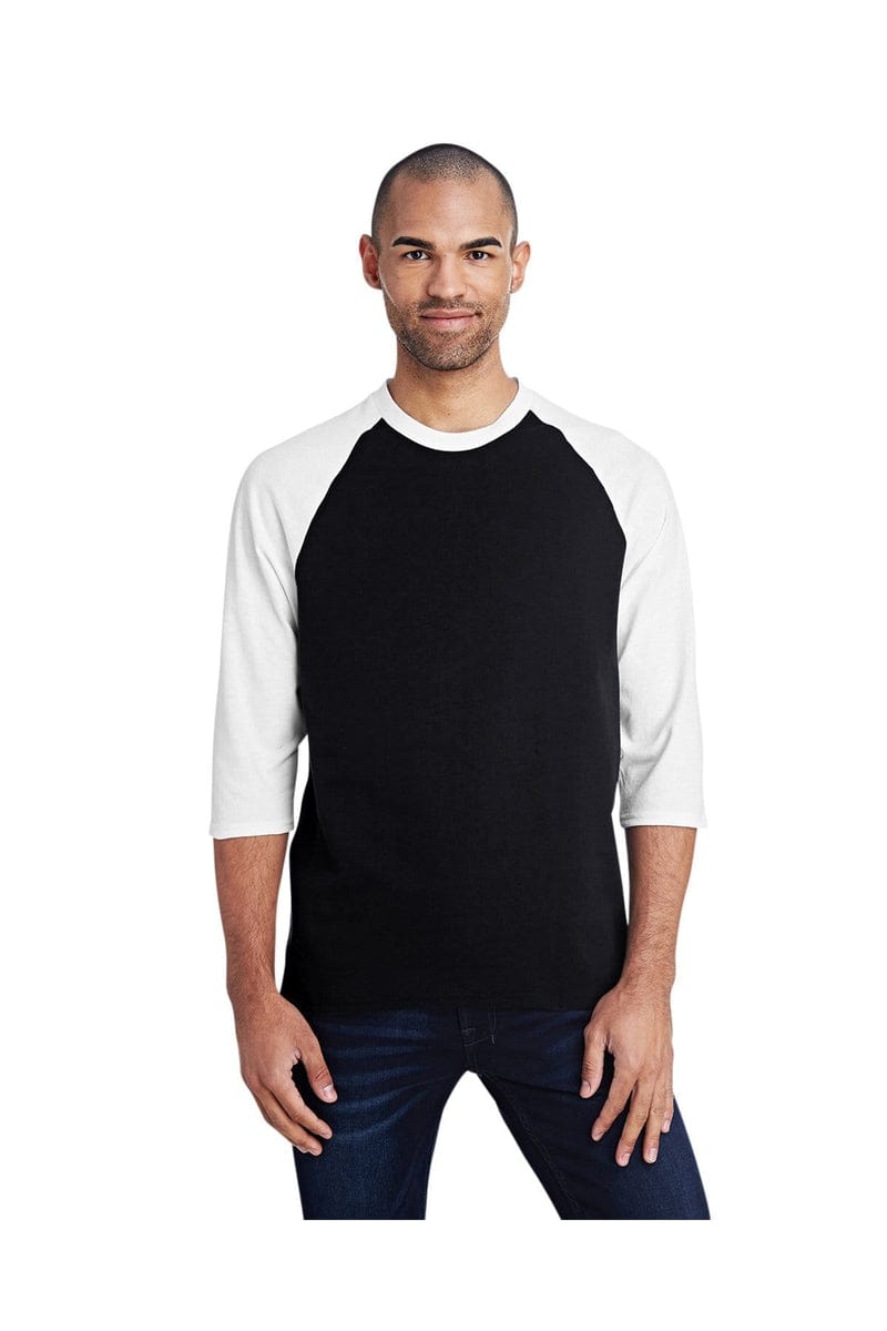 Gildan T-Shirts XS / Black/ White Gildan G570: Raglan Shirt