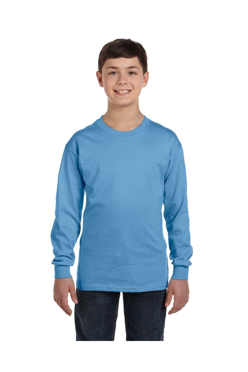 Gildan T-Shirts XS / Carolina Blue Gildan G540B: Youth Heavy Cotton™ Long-Sleeve T-Shirt