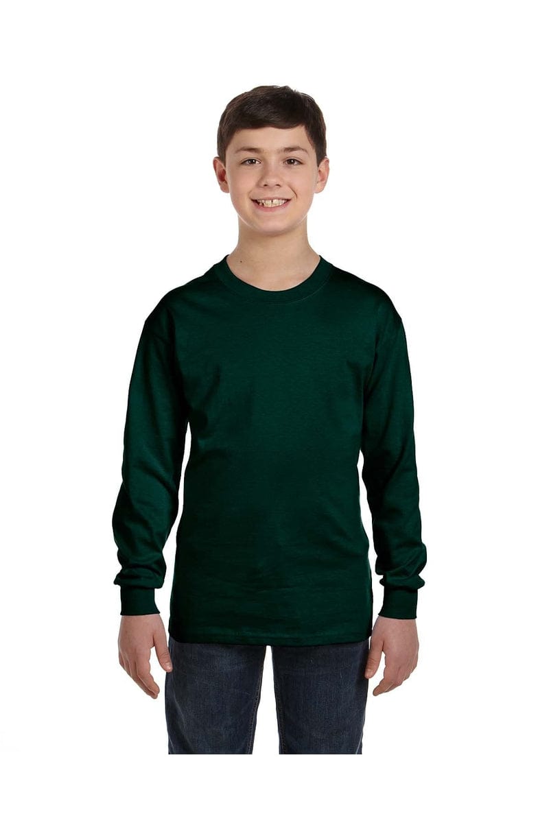 Gildan T-Shirts XS / Forest Green Gildan G540B: Youth Heavy Cotton™ Long-Sleeve T-Shirt