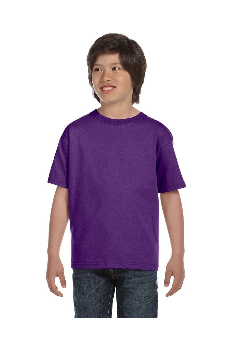 Gildan T-Shirts XS / Purple Gildan G800B: Youth 5.5 oz., 50/50 T-Shirt, Basic Colors