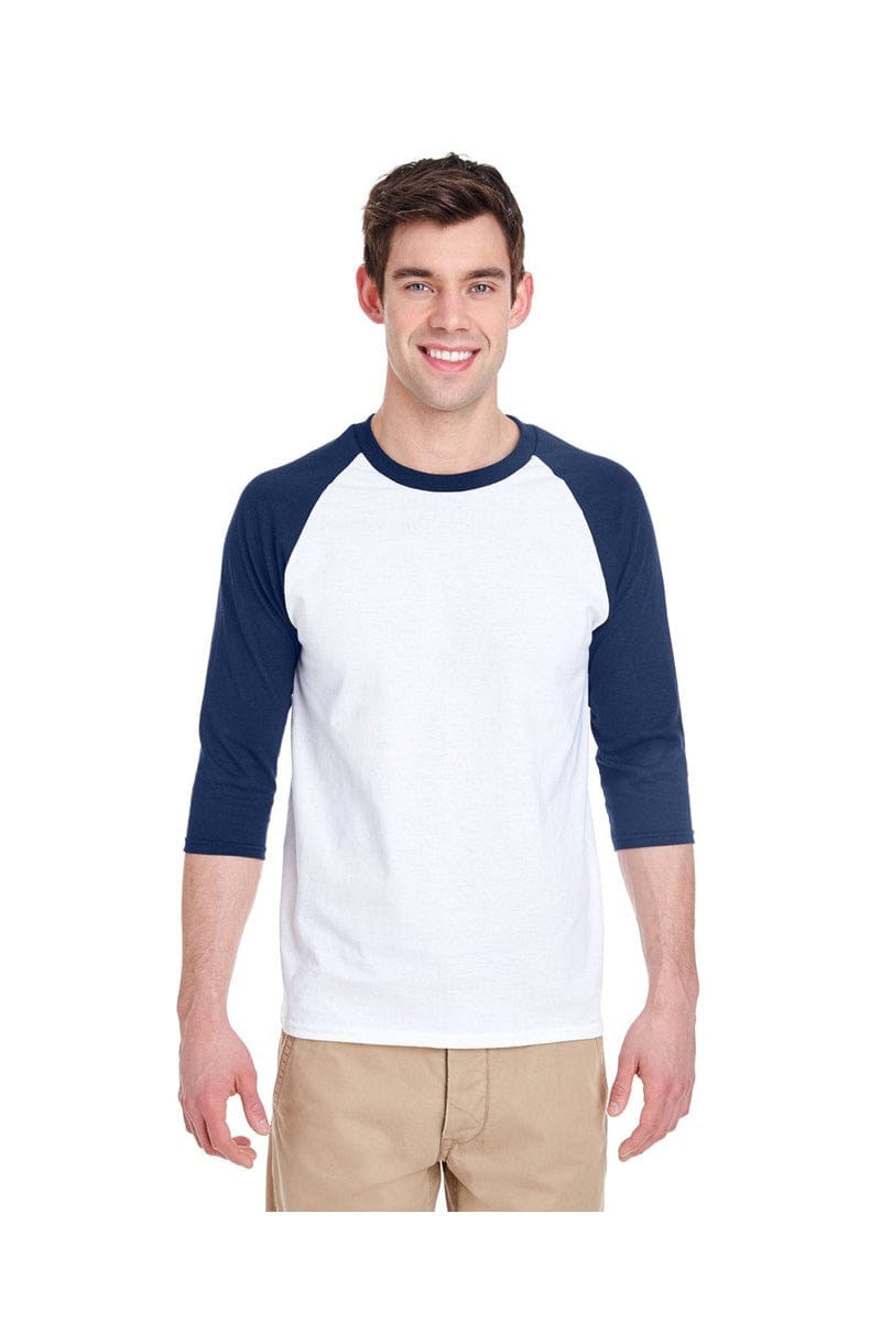 Gildan T-Shirts XS / White/ Navy Gildan G570: Raglan Shirt