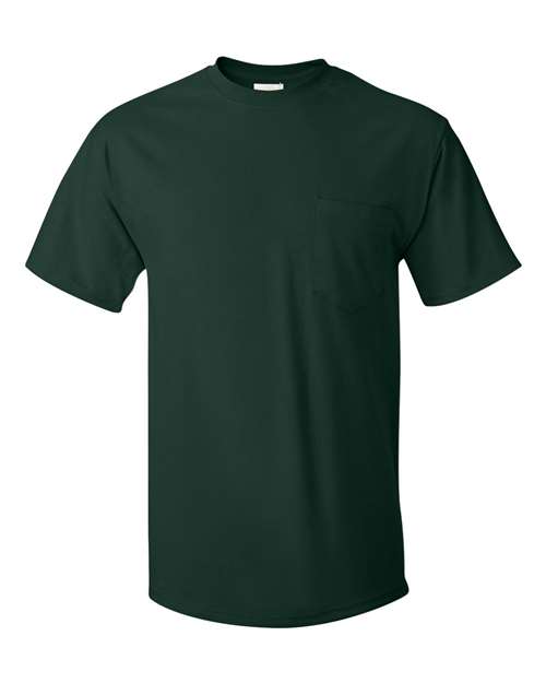 Hanes 152 3XL / Deep Forest Hanes 5590: Men's Authentic Pocket T-Shirt